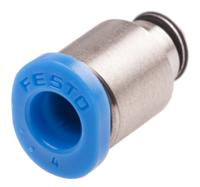 qsm-m3-4-i Festo QS Series Straight Threaded Adaptor, M3 Male to Push In 4 mm, Threaded-to-Tube Connection Style, 153314