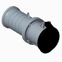 2cma166852r1000 Amphenol Industrial, 2CMA1 IP44 Black 3P+E Industrial Power Socket, Rated At 63A, 500 V