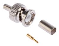 r141082000w Radiall Straight 50Ω Cable Mount BNC Connector, Plug, Nickel, Crimp Termination, RG141, RG58