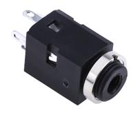 907-5680 RS PRO Jack Connector 3.5 mm Panel Mount Stereo Socket, 3Pole