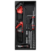modr161-46 Facom 52-Piece Metric 1/4 in Standard Socket/Allen Key/Bit Set with Ratchet, 6 point