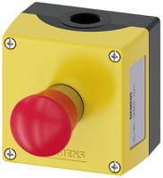 3su1851-0nb00-2aa2 Siemens SIRIUS ACT 3SU18 Series Twist Release Emergency Stop Push Button, Panel Mount, 22mm Cutout, 2NC, IP66, IP67,