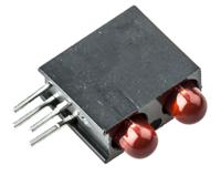 553-0211f Dialight 553-0211F, Red Right Angle PCB LED Indicator, 2 LEDs, Through Hole 2.2 V
