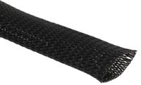 170-80350-hlb35-pet-bk HellermannTyton Expandable Braided PET Black Cable Sleeve, 35mm Diameter, 10m Length, Helagaine HLB Series
