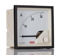 186-2491 RS PRO Voltmeter 0/30A For Shunt 75mV DC, 68mm x 68mm, 1 % Moving Coil