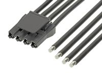 216011-1043 Molex 4 Way Female Super Sabre Unterminated Wire to Board Cable, 600mm