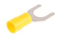 613-9867 RS PRO Insulated Crimp Spade Connector, 4mm² to 6mm², 12AWG to 10AWG, M8 Stud Size Vinyl, Yellow