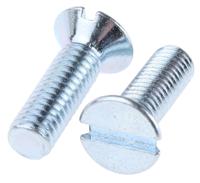 553-970 RS PRO Slot M6 Countersunk Steel Machine Screws DIN 963 x 20.0mm