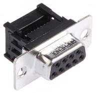 l17defra09s Amphenol Communications Solutions DFR 9 Way Right Angle Cable Mount D-sub Connector Socket, 2.74mm Pitch
