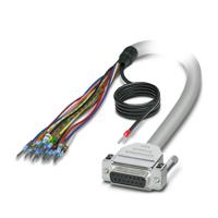 2926124 Phoenix Contact Female 15 Pin D-sub Unterminated Cable, 3m PVC, 0M, 25/S/3, CABLE-D-15SUB/F/OE/0 Series