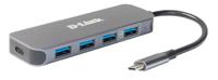 dub-2340 D-Link 5 Port USB 1.1, USB 2.0, USB 3.0 USB C USB C Hub, USB Bus Powered, 118 x 35 x 13mm