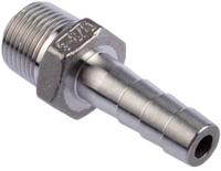 499-3748 RS PRO Stainless Steel Pipe Fitting, Straight Hexagon Hose Nipple, Male R 3/8in x Male