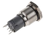 811-8415 RS PRO Illuminated Push Button Switch, Latching, Panel Mount, 16mm Cutout, SPDT, White LED, 250V ac, IP65, IP67