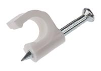 233-522 RS PRO White PE Round clip, 7mm Max. Bundle