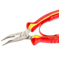 195a16ve Facom Round Nose Pliers, 160 mm Overall, Angled Tip, VDE/1000V, 50mm Jaw
