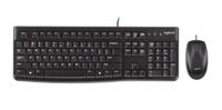 920-002543 Logitech MK120 Coded Keyboard and Mouse Combo Wired Keyboard and Mouse Set, QWERTY (Italy), Black