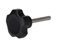 199-261 RS PRO Black Thermoplastic Multiple Lobes Clamping Knob, M6, Threaded Mount