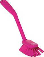 42371 Vikan Medium Bristle Pink Scrubbing Brush, 23mm bristle length, PET bristle material
