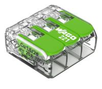 221-423 WAGO 221 Series Lever Connector, 3-Way, 0.14 → 4 mm² Wire