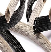 330-886 RS PRO Expandable Braided Polyester Black Cable Sleeve, 40mm Diameter