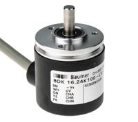 bdk-1624k100-l5-5 Baumer BDK Series Optical Incremental Encoder, 100 ppr, HTL/Push Pull Signal, Solid Type, 5mm Shaft