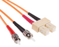536-6951 RS PRO ST to SC Duplex Multi Mode OM2 Fibre Optic Cable, 50/125μm, Orange, 10m