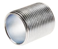 763-9245 RS PRO Nipple, Conduit Fitting, 25mm Nominal Size, Steel, Silver