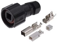 1954640-1 TE Connectivity Straight, Cable Mount, Plug- Single Port Type B 2.0 USB Connector