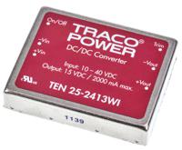 ten-25-2413wi TRACOPOWER TEN 25WI DC-DC Converter, 15V dc/ 2A Output, 10 → 40 V dc Input, 25W, Through Hole, +85°C Max Temp