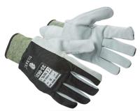 33-6631-08 Tilsatec 33 6631 Black, Grey Leather Work Gloves, Size 8, Leather Coating