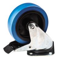 3477ufr125p62blue Tente Braked Swivel Castor Wheel, 250kg Capacity, 125mm Wheel