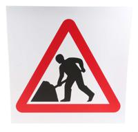 181-2259 RS PRO Plastic Men at Work Road Traffic Sign, H450 mm W450mm