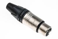 nc4fxx Neutrik Cable Mount XLR Connector, Female, 50 V, 4 Way, Silver over Nickel Plating