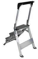 789-8517 RS PRO 3 Tread Aluminium Steps 0.66m Platform Height, Silver