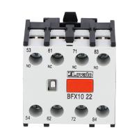 bfx1022 Lovato Auxiliary Contact Block, 4 Contact, 2NC + 2NO, Snap-On BFX10