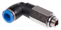 qsll-g18-8 Festo QS Series Elbow Threaded Adaptor, G 1/8 Male to Push In 8 mm, Threaded-to-Tube Connection Style, 186130