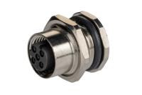 t4131512041-000 TE Connectivity Circular Connector, 4 Contacts, Rear, M12 Connector, Plug, Female, IP67, M12 Series