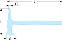 868d40pld1 Facom Planishing Hammer with Hickory Wood Handle, 320g