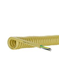 71220122 Lapp Spiral Cable 0.75 mm² 5 Core Power Cable, Yellow Polyurethane PUR, 1.5m