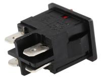 18551102 Marquardt Illuminated DPST, On-Off Rocker Switch Panel Mount