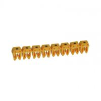 0-382-81 Legrand Clip On Cable Markers, Black on Yellow, Pre-printed ".", 0 382 81