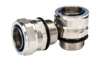 7tca296020r0253-sp32m32m Adaptaflex Swivel, Conduit Fitting, 32mm Nominal Size, M32, Brass, Silver IP65 rating