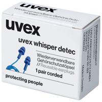 2111261 uvex uvex whisper detect Series Blue Reusable Corded Ear Plugs, 27dB Rated, Metal Detectable, 50 Pairs