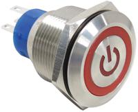 175-9698 RS PRO Illuminated Push Button Switch, Momentary, Panel Mount, 22.2mm Cutout, SPDT, Red LED, 250V ac, IP67