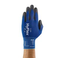11618070 Ansell Hyflex Blue Nylon Nylon Work Gloves, Size 7, Polyurethane Coating