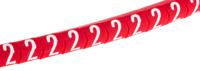 901-10269 HellermannTyton Helagrip Slide On Cable Markers, White on Red, Pre-printed "2", 1 → 3mm Cable,
