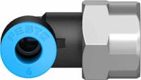 qslf-14-6-b Festo QS Series Elbow Threaded Adaptor, G 1/4 Female to Push In 6 mm, Threaded-to-Tube Connection Style, 153275