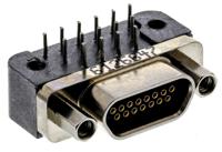 mwdm2l-15scbrp-110 Glenair MWDM 15 Way Right Angle Through Hole D-sub Connector Socket, 2.54mm Pitch