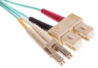 121-3938 RS PRO LC to SC Duplex Multi Mode OM4 Fibre Optic Cable, 900μm, Blue, 1m