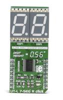 mikroe-2743 MikroElektronika MIKROE-2743, UT-L 7-SEG R Double 7 Segment Display mikroBus Click Board With MAX6969, DSM7UA56101